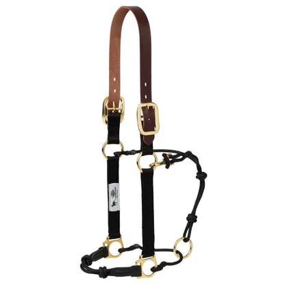 Nylon, Leather & Rope Combination Horse Halter by Weaver Equine - size: Average