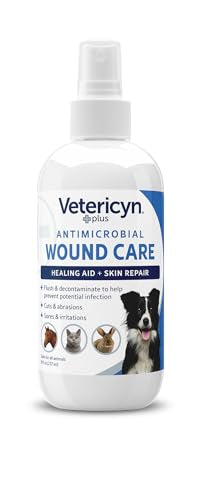 Vetericyn Plus Dog Wound Care Spray | Healing Aid and Skin Repair, Clean Wounds, Relieve Dog Skin Allergies, Safe for All Animals. 8 Ounces - size: 8 oz