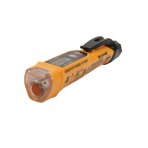 Klein Tools NCVT-4IR Non-Contact Voltage Tester, 12-1000V AC Pen with IR Thermometer -22 to 482-Degree Fahrenheit, LED and Audible Alarms, Pocket Clip - style: with Infrared Thermometer