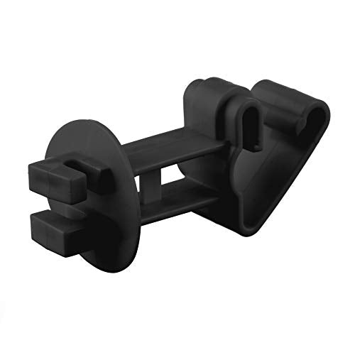 25-Pack Electric Fence T-Post Insulators, Snap-On Extended - color: Black