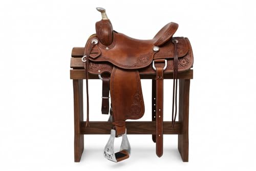 CHALLENGER Horse Saddle Western Aluminium Bell Engraved Cut-Out Stirrups 51146
