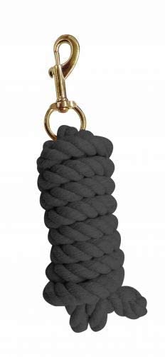 9' Cotton Lead Rope w/Brass Plated Snap - color: Black
