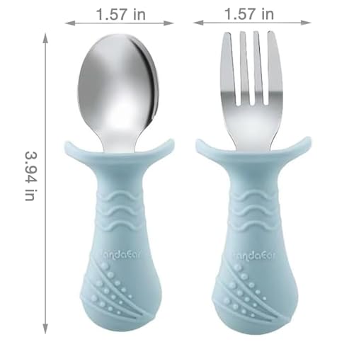 PandaEar 6-in-1 Stainless Steel Baby Feeding Set | Divided Suction Plate, Bowl, Sippy Cup with Straw, Bib, Spoon & Fork | BPA-Free Toddler Feeding Essentials for Self-Feeding (Blue) - color: Blue