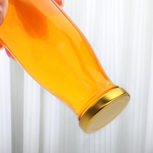 QAPPDA 12 oz Glass Bottles, Clear Glass Milk Bottles with Gold Lids, - color: Gold Lid