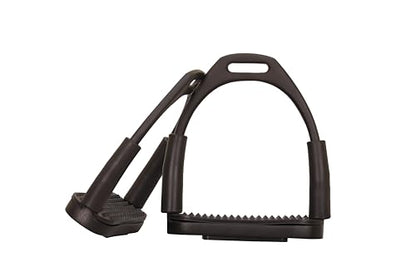 Black Matte Flexible Stirrups Safety Horse Riding Bendy Flex Irons S Steel, Flexible Safety Stirrups, Black Flexible English Bendy Horse Stirrups - size: 5" inch