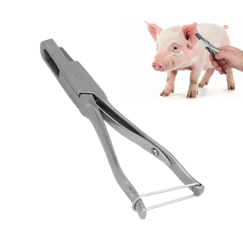 Topyond Pig Ear Tag Pliers, Stainless Steel Applicator for Livestock | Animal Identification Tool, U-Shaped Notcher for Livestock, Durable Essential Farm Equipment, Sheep Cows Goats