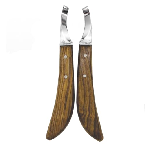 Farrier Hoof Knives Set–Professional Left & Right Handed Hoof Trimming Knives with Razor Sharp Stainless Steel Blades,Ergonomic Design for Precision Hoof Care for Farriers&Equestrians