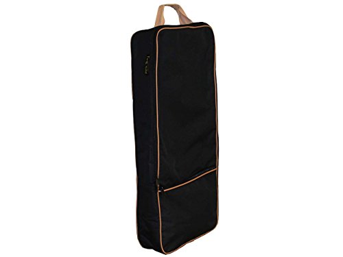 Front Open 3 Layers Padded Bridle Halter Horse Tack Carry Bag - color: Black/Beige Trim
