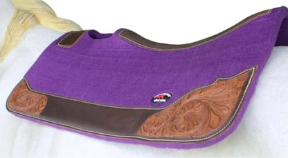 Horse 32"x30" Western Contoured Wool Felt Therapeutic Saddle Pad 39252 - color: Purple