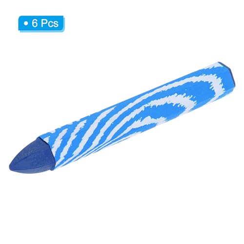 PATIKIL Lumber Marking Crayons, 6 Pack 4"x0.55" Hex Wax Tire Marker Crayons Blue - color: Blue
