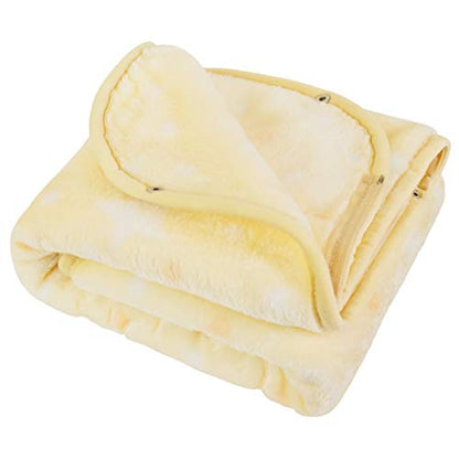 JOIE BEAN Swaddle Blanket Adjustable Baby Wrap | Toddler and Baby Blanket 2 in 1 Sleep Sack Bag | Soft Micro Plush Fleece Infant Sleeping Bag and Wearable Blanket| 35 x 31 Inches Yellow - color: Yellow, size: One Size
