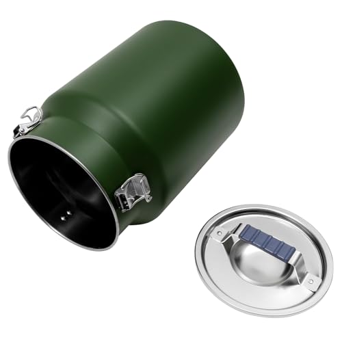 DYNAMI 3.2Gal Stainless Steel Airtight Canister,Large Metal Food Storage Container,Stainless Steel Bucket Milk Can Milk Jug With Lid & Handle, for Kitchen Rice Flour Coffee Bean (Green) - color: Green