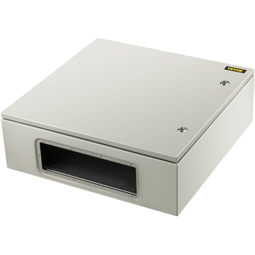 VEVOR NEMA Steel Enclosure, 24 x 24 x 8'' NEMA 4X Steel Electrical Box, IP66 Waterproof & Dustproof, Outdoor/Indoor Electrical Junction Box, with Mounting Plate - size: 24 x 24 x 8