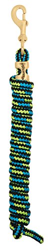 Weaver Leather Mini/Pony 7' Poly Lead Rope - color: Black/Hurricane Blue/Lime Zest