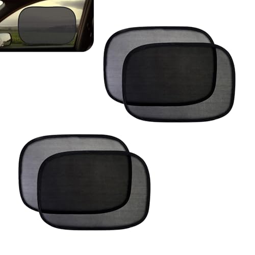 Car Window Shades for Baby, Double Layer Design Side Window Glass Transparent Isolation Mesh Screen, Sun Protection and Sun Shade Blocker, Glare Shield Protection,Mesh Car Window Shade (4 Pack)