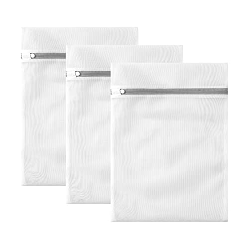 3 Pack Small Mesh Laundry Bags by MDSXO- Small Durable Lingerie Delicates Bag for Washing Machine for Socks, Bra, Mask,Baby Clothes 10 * 12 inch [3 Pack] - size: 3S(Baby Size)