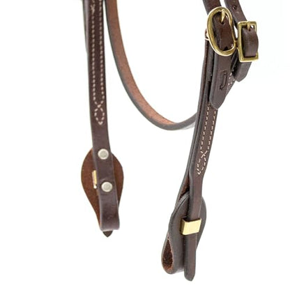 Jeffers LuxeLeather Heavy Oiled Leather Western Horse Headstall, Adjustable Harness Leather Bridle Tack for Riding, Training, Ranch, and Equestrian Use