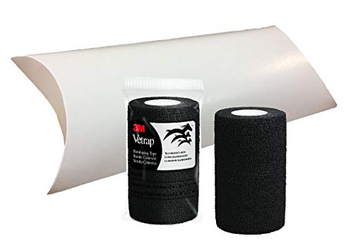 3M Vetrap 4" Bold Color Bandaging Tape, 4"x 5 Yards, Pillow Box, 6 Rolls (Black)
