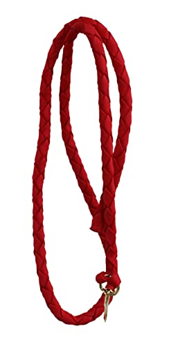 Horse 8' Flat Braided Red Nylon Web Durable Lead Rope w/Brass Swivel Bolt Snap 60576RD