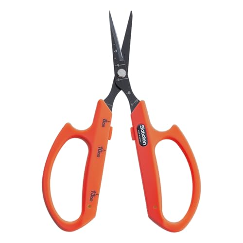 Saboten Fluorine Coated Straight Blade Trimming Scissors Orange PT-1 160mm Precision Gardening Bonsai and Floral Shears Made in Japan - color: Orange, size: Non-Stick Straight Blade