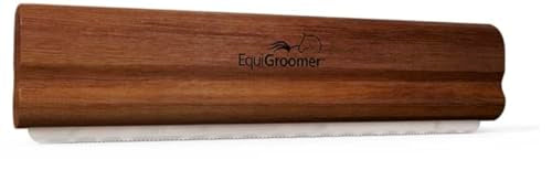 EquiGroomer 8-Inch Deshedding Brush for Dogs & Horses, Natural Mahogany | Best for large dogs 50 lbs and up, plus horses and ponies, thick coats, stainless blade, gentle on skin - color: Natural Mahogany
