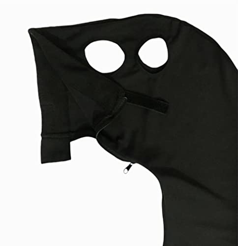 Majestic Ally Stretch Lycra Horse Hood with Zipper… - color: Red, size: Medium