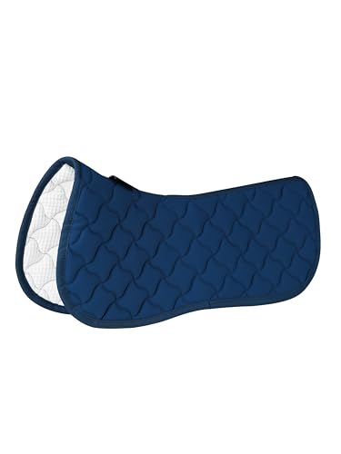 Harrison Howard English Half Pad Non-Slip Moisture-Wicking Shock Absorbing Horse Saddle Pad for Jumping Training Eventing - color: Peacock Blue