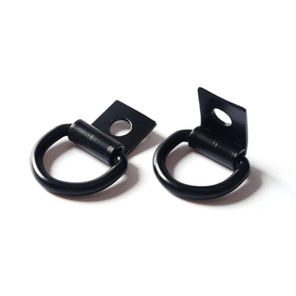 4 Pcs D-Rings Tie Down Anchor Hooks, 10mm Fixing hole D-Ring for Pickup Truck Bed Deck Rails T Slot Nut Screw, Heavy Duty Steel D Ring for Trailer, Camper, Warehouse, Garage, Cargo Cover Mounts, Black - color: Black