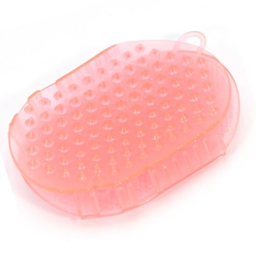 Jeffers Equine Two Sided Massage Groomer Tool for Horses, Dual Sided Rubber, Gentle Side for Face & Legs, Firm Side for Body Cleaning, Bathing Tool for Dirt & Loose Hair, Post Ride Care - Pink