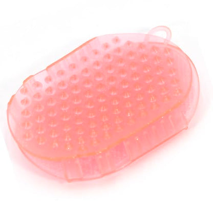Jeffers Equine Two Sided Massage Groomer Tool for Horses, Dual Sided Rubber, Gentle Side for Face & Legs, Firm Side for Body Cleaning, Bathing Tool for Dirt & Loose Hair, Post Ride Care - Pink