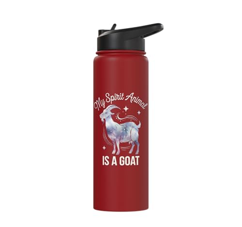 My Spirit Animal Is A Coat Cute Coat Pygmy Goat Farmer Stainless Steel Insulated Water Bottle - color: Red