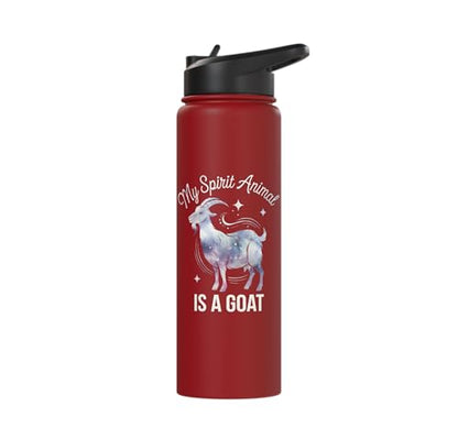 My Spirit Animal Is A Coat Cute Coat Pygmy Goat Farmer Stainless Steel Insulated Water Bottle - color: Red