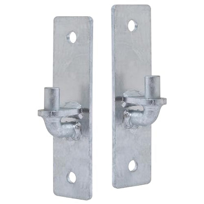 VIVIDA Flat Back Gate Hinge, Wall Mount Gate Hinge with 5/8" Pin, 2 PCS | Galvanized Steel, Chain Link Gate Hardware - size: 7.5" × 1.5" (2 PCS)