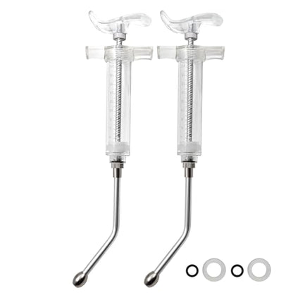 2 pcs Reusable Goats Syringe for Goat, 2 Drench Nozzle Adjustable Dosage Drench Gun Syringe for Sheep (Clear 20ML) - style: Clear