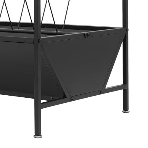 Pasture Hay Feeder, 2-in-1 Livestock Feeder Hay Grain Feeding with 30 Gallon Feed Pan & V-Shaped Hay Rack, Heavy Duty Livestock Feeding Trough for Horses, Sheep, Pigs, Cattle, and Other Livestock