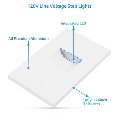 LEONLITE 6-Pack 5CCT 120V LED Step Lights, Vertical, White - color: White, size: 2.87 Inch