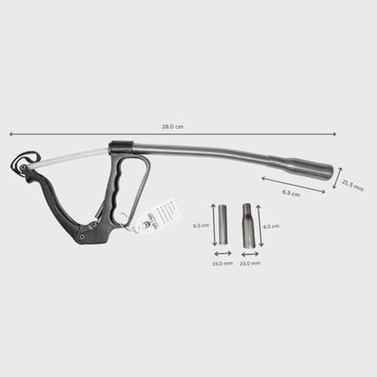 Balling Applicator, Curved or Bolus Gun, Color Coated Grip Handle with 2 Extra Heads