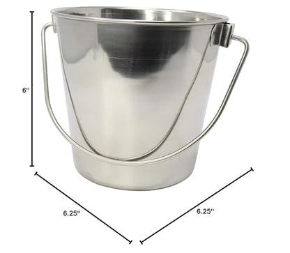 800100 2 Quart Stainless Steel Pail Bonka Bird Toys Durable Shiny Pets Food Water Liquid Treat Feed - size: (2) Quart