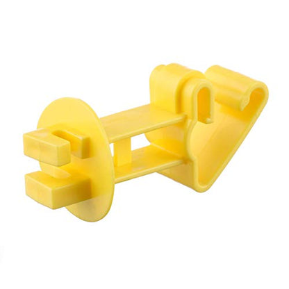 25-Pack Electric Fence T-Post Insulators, Snap-On Extended - color: Yellow