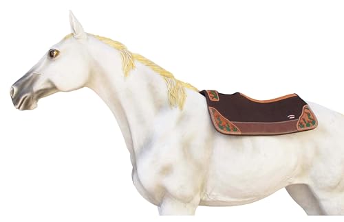 Horse 32" x 30" Western Contoured Wool Felt Therapeutic Saddle Pad 39218 - color: Brown