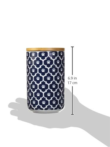 Bone Dry Lattice Collection Pet Bowl & Canister, Treat Canister, 4x6.5", Nautical Blue - color: Nautical Blue, size: Treat Canister, 4 x 6.5 in (Pack of 1)