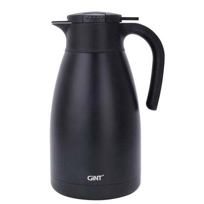 GiNT 2.2L / 74Oz Thermal Coffee Carafe, Insulated Stainless Steel Coffee Carafes for Keeping Hot/Double Walled Vacuum Thermal Carafe (Black) - color: Black, size: 74.4 Ounces