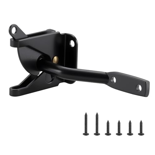 HOME MASTER HARDWARE Self Locking Gate Latch for Fence, 1 Pack, Black