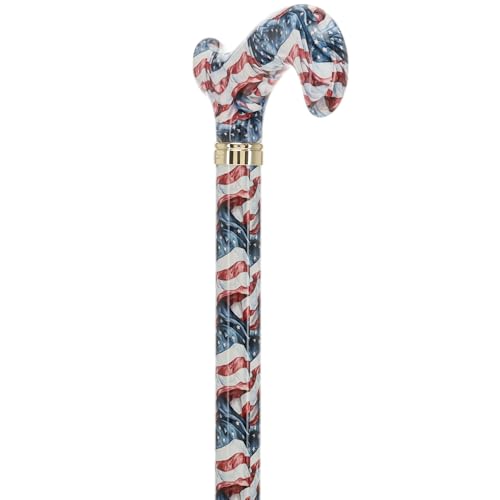 Royal RC Canes Walking Sticks for Men and Women - Stylish Designer Fashionable Adjustable Derby Canes - Lightweight Aluminum Cool Walking Sticks with HD Patterns - color: Blue and White