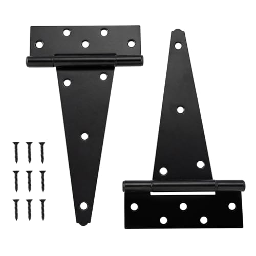 HOME MASTER HARDWARE 10" Heavy Duty Gate Hinges, 2 Pack T Strap Hinges - size: 10 in-2 Pack