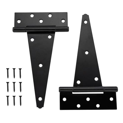 HOME MASTER HARDWARE 10" Heavy Duty Gate Hinges, 2 Pack T Strap Hinges - size: 10 in-2 Pack