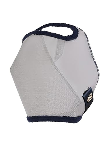 Harrison Howard All Round Mesh Horse Fly Mask UV Protective with Fleece Padded Edging Grey M - color: Grey, size: Medium (Arabian)