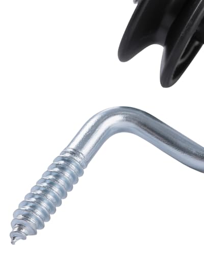 8 PCS Farm Electric Fence Wood Post Insulators, Self-Tapping Screw-in Roller Insulators for Polyrope