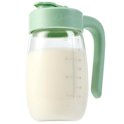 32oz Breast Milk Storage, Breastmilk Pitcher with Lid (199mm) | Heat and Cold Resistant, Leak-Proof Container, for Preparing Baby Bottles, Large Mouth for Easy Cleaning & Storage - style: 199mm