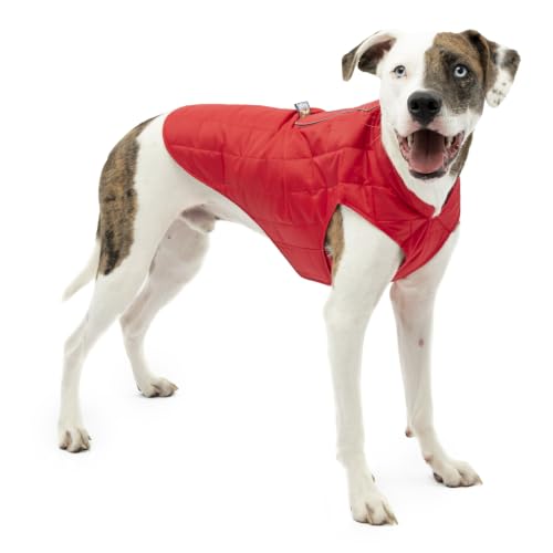 Kurgo Loft Dog Jacket, Chili Red/Charcoal, Large - color: Chili Red/Charcoal, size: Large